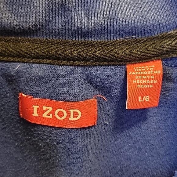 Vintage 90s IZOD 1/4 zip Blue pullover sweater sweatshirt jumper size large - Picture 2 of 5